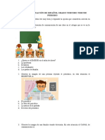 Segunda Evaluación de Español Grado Tercero Tercer Periodo