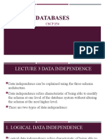 CSCP 254 Lecture on Data Independence
