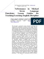 Student Performance in Michael Halliday's Seven Language Functions: Lesson Guides For Teaching/Learning English Discipline