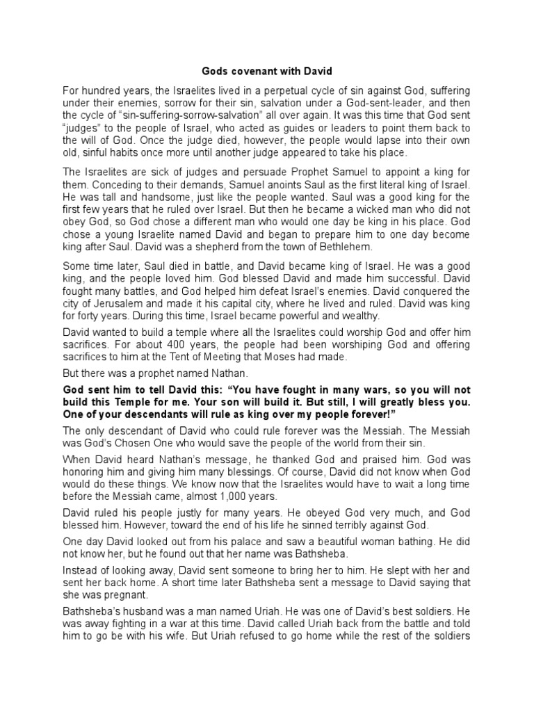 God's Covenant with King David | PDF | David | Saul