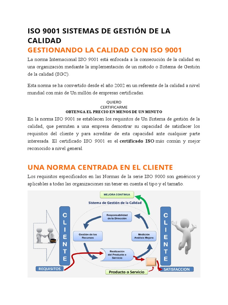 Iso 9001 Sistemas de Gestión de La Calidad | Descargar gratis PDF | Iso ...