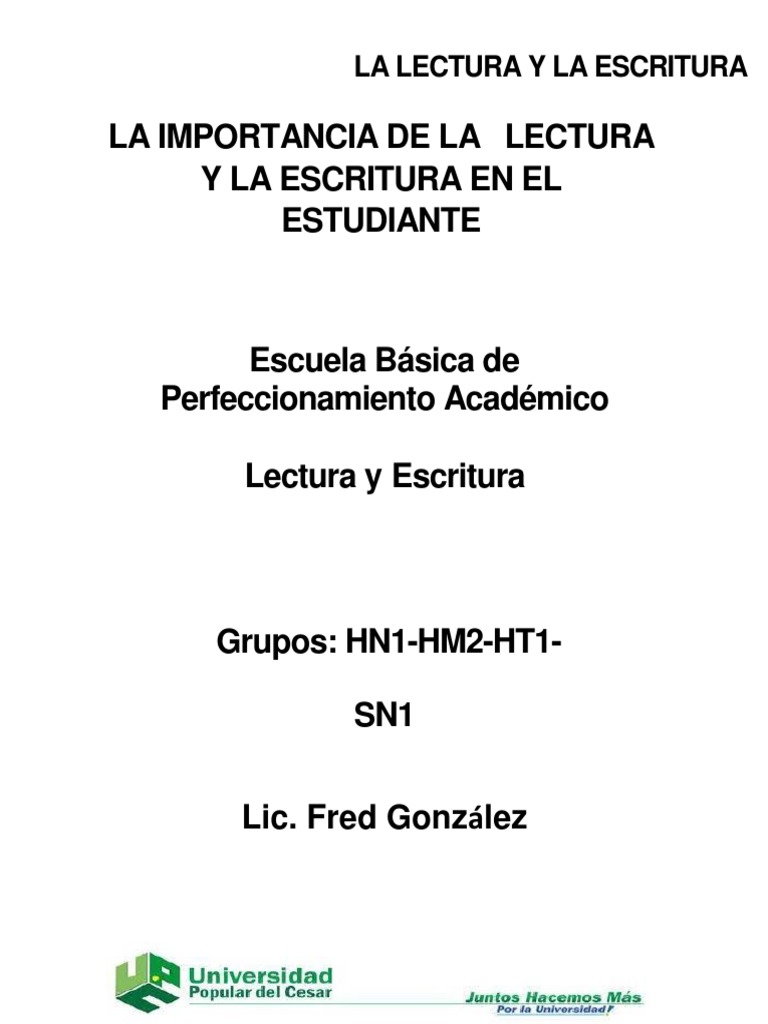 Importancia de Lectura y Escritura en Estudiantes | PDF | Epistemología ...