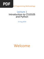 CS1010S Lecture 01 - Introduction PDF