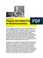 Polanyi, The Failed Prophet of Moral Economics: Political and Economic Origins of Our Times (1944)