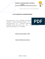 Acta de Liquidación de La Organización Sindical