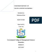 Internship Report On Askari Bank Limited Mansehra: Government College of Management Sciences Mansehra