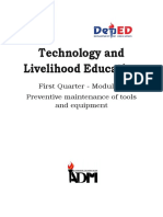 Technology and Livelihood Education: First Quarter - Module 1 Preventive Maintenance of Tools and Equipment