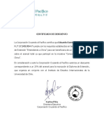 Certificado de Descuentos Corporación Cruzando El Pacifico Eduardo Esteban Escare