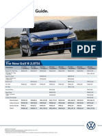 Service Pricing Guide.: The New Golf R 2.0TSI