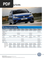 Service Pricing Guide.: The New Golf R 2.0TSI