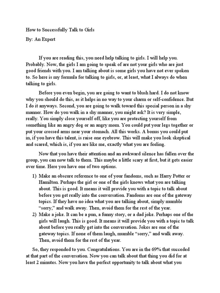 Guide To Talking To Girls Pdf