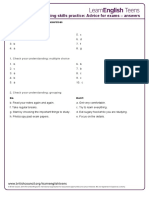 B1 - Advice For Exams - Answers PDF