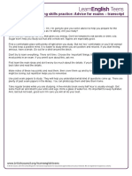 B1 - Advice For Exams - Transcript PDF