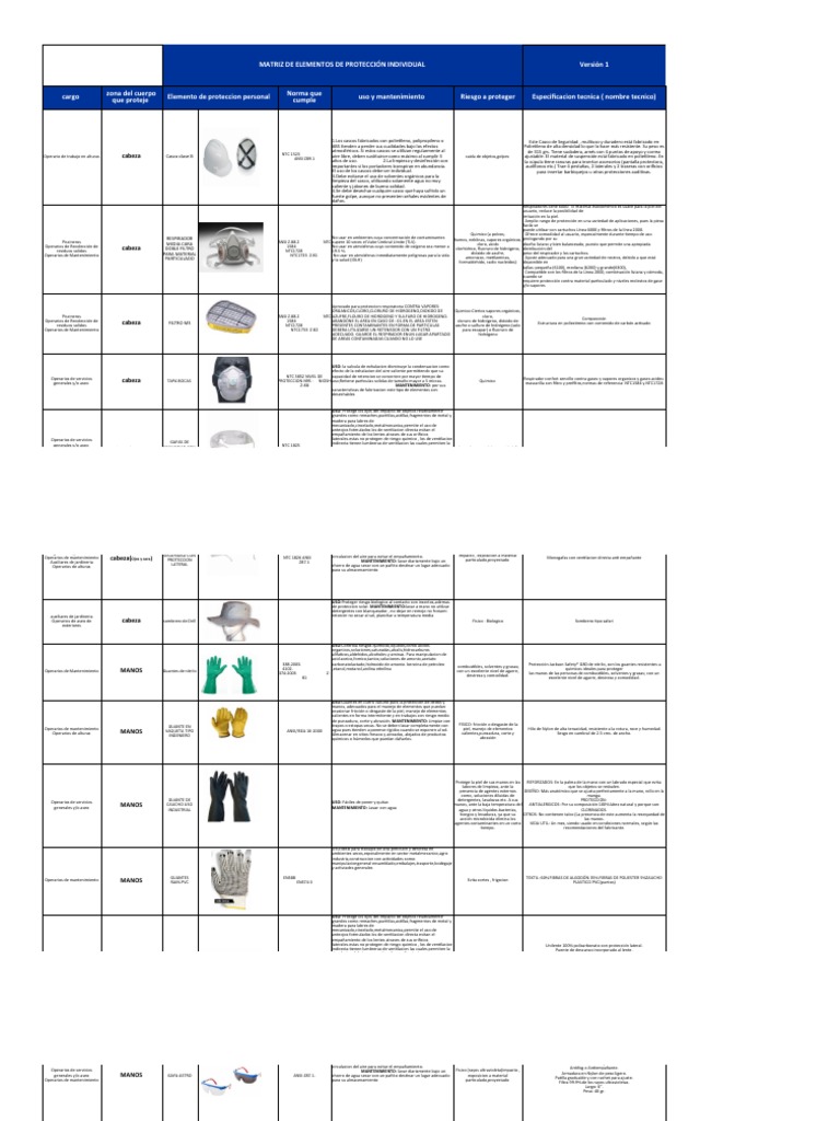 Matriz Epp Completa - Epp | Descargar gratis PDF | Cloro | Soldadura