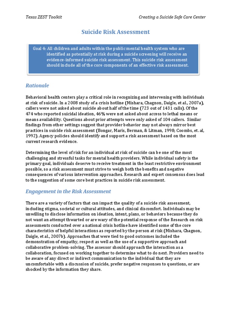Suicide Risk Assessment Best Practices | PDF | Suicide | Depression (Mood)