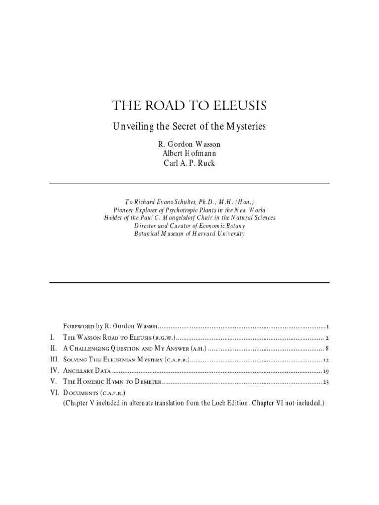 R. Gordon Wasson, Albert Hofmann, Carl A. P. Ruck - The Road To Eleusis ...