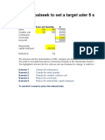 Using Goalseek To Set A Target Uder 5 Scenarios:: ABC Company: $ Per Unit Quantity $