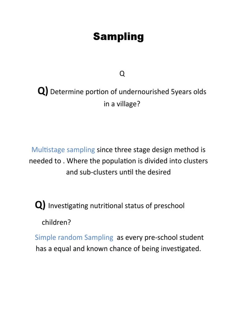 Determining Appropriate Sampling Methods for Public Health Surveys | PDF