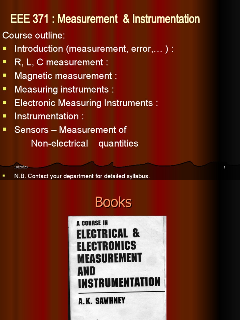 Eee 371 measurement instrumentation n b contact your department