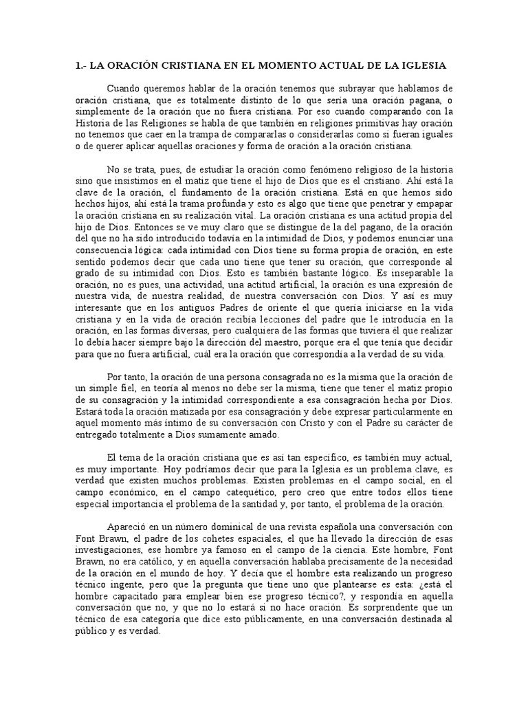 La Oración Cristiana en la Iglesia Actual | PDF | Cristo (título) | Oración