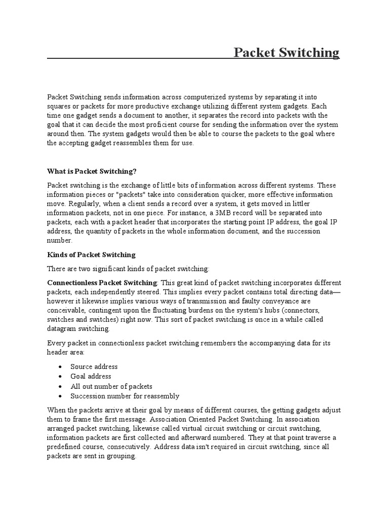 Understanding Packet Switching Basics | PDF | Transport Layer Security ...