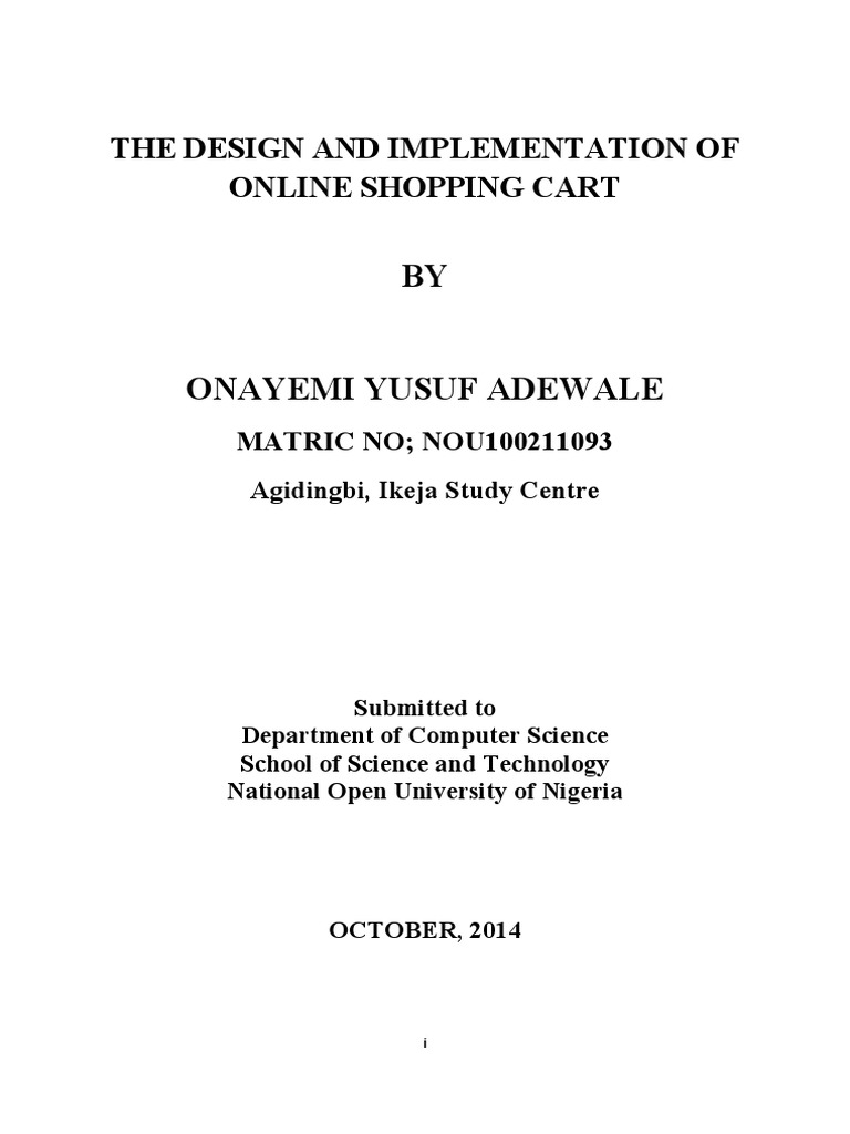 Designing and Implementing an Online Book Shopping Cart Using