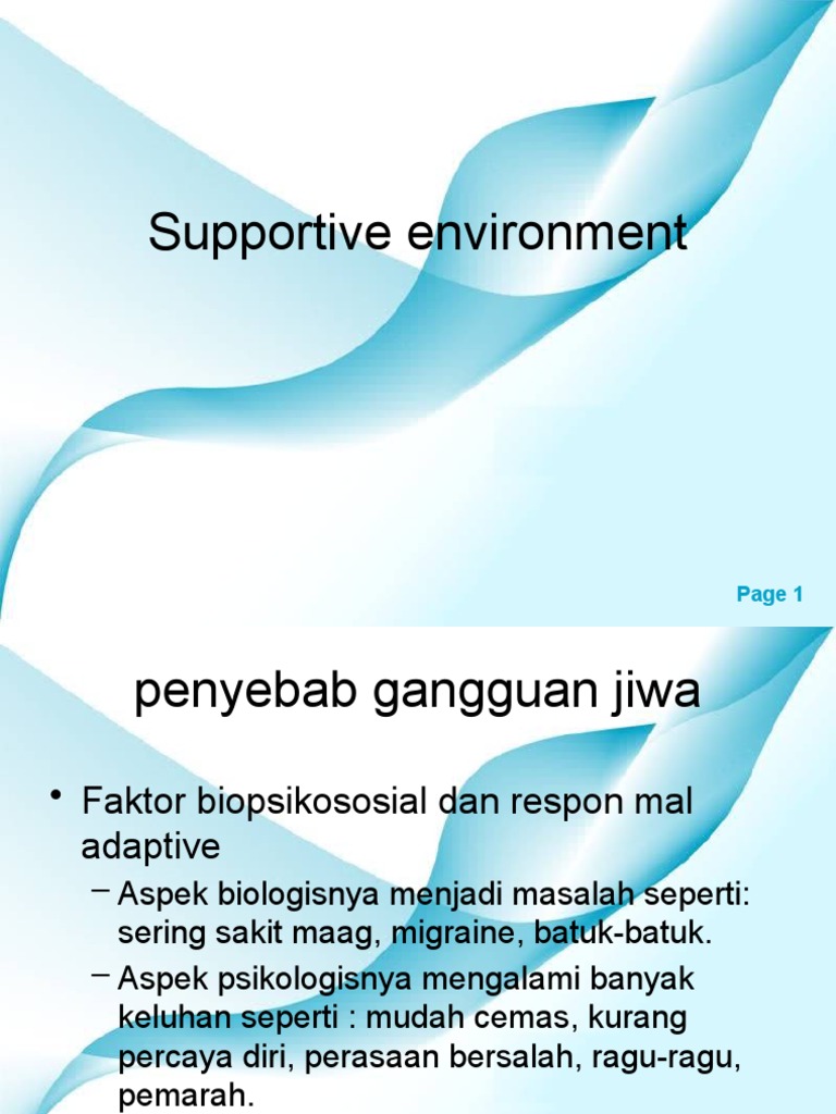 Terapi Suportif untuk Gangguan Jiwa | PDF | Karier & Perkembangan