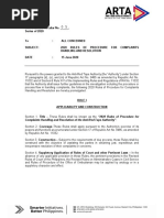 ARTA - Memorandum Circular 2020-05, Rules of Procedures For Complaints Handling and Resolution