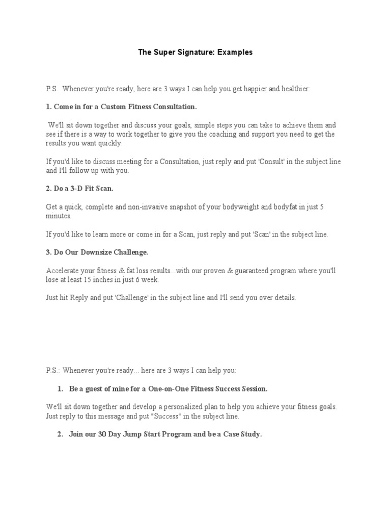 Come in For A Custom Fitness Consultation.: The Super Signature ...