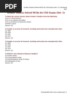 Gender Studies Solved MCQs For CSS Exams (Set - 1) - Download PDF