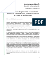 Discurso Del Presidente de La Junta en El Debate Sobre El Estado de La Comunidad