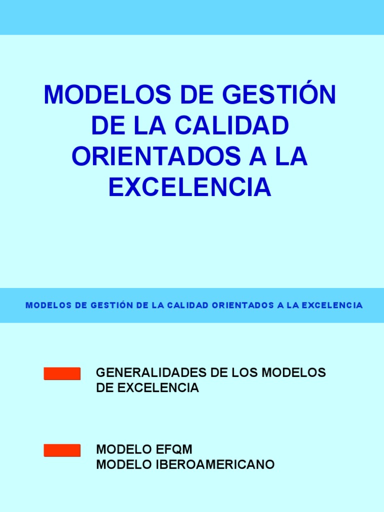 Modelos de Gestion Orientados A La Excelencia | PDF | Gestión de la ...