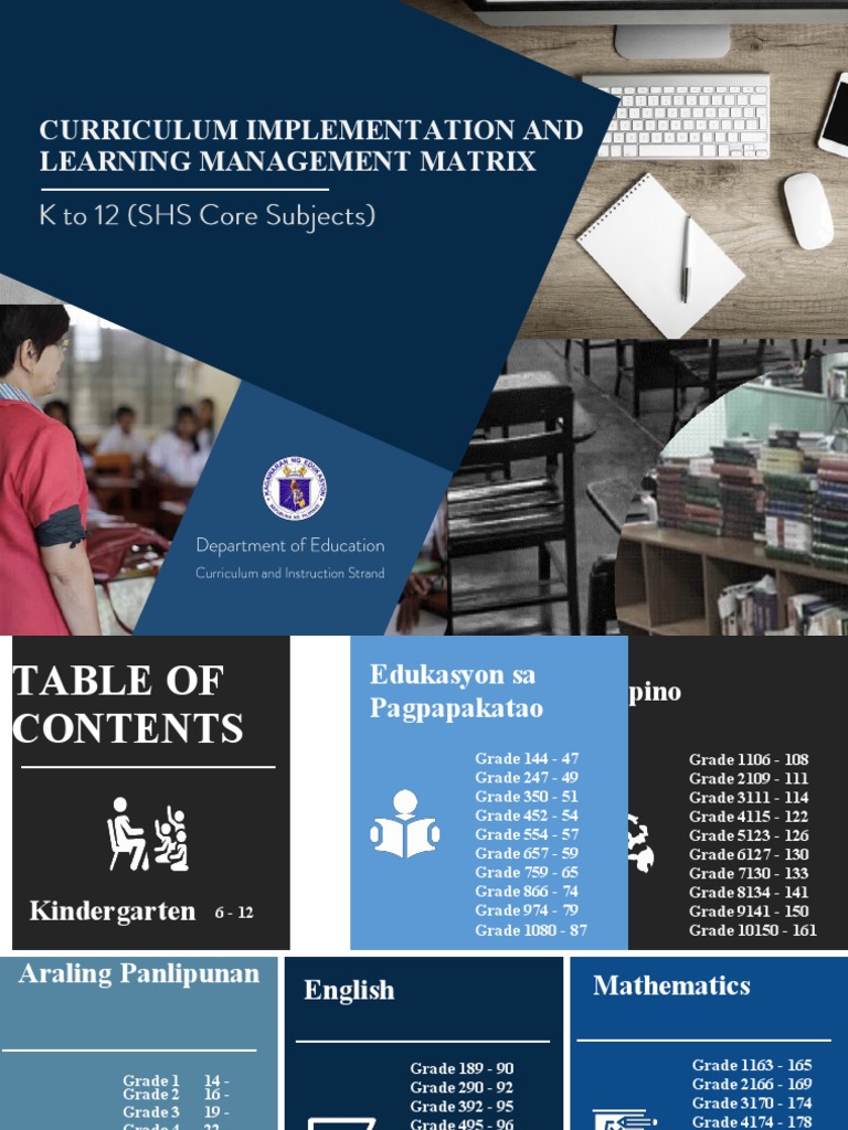 K To 12 Curriculum Implementation and Learning ManagementMatrix | PDF ...