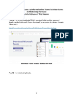 Procedura de Accesare A A Platformei Online La Universitatea de Medicină Și Farmacie PDF