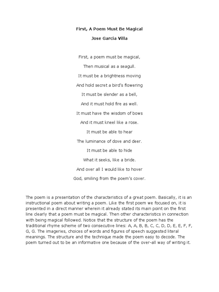First Poems Must Be Magical | PDF | Poetry