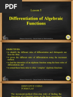 Lesson 5-Differentiation of Algebraic Functions