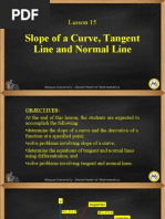 Lesson 15-Slope of A Curve, Tangent Line and Normal Line