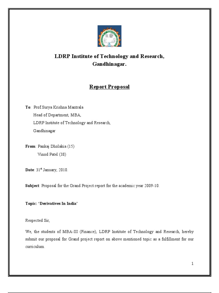 Proposal of Grand Project | PDF | Derivative (Finance) | Financial Markets