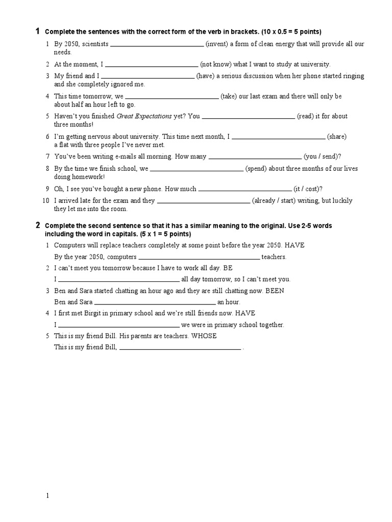 Verb Form Completion Exercises | PDF | Computing And Information Technology