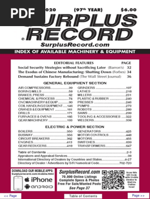 November Surplus Record Machinery Equipment Directory Pdf Grinding Abrasive Cutting Drill