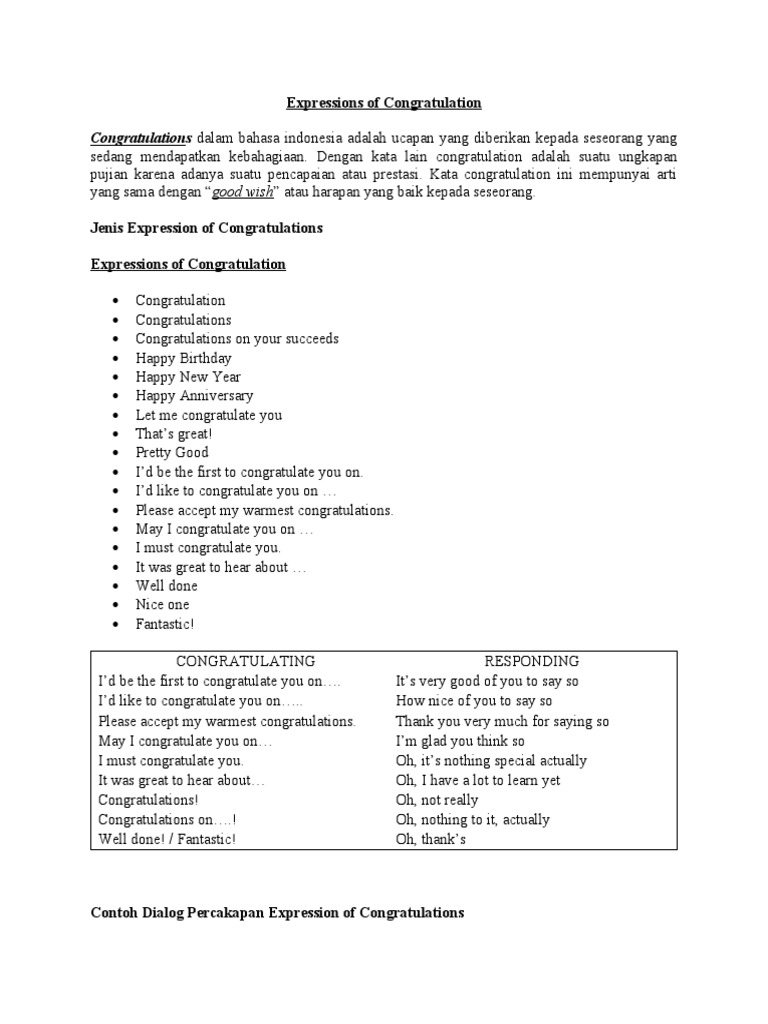 Expressions of Congratulation | PDF