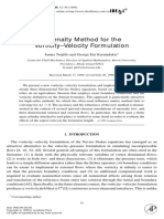 A Penalty Method For The Vorticity-Velocity Formulation: Journal of Computational Physics 149, 32-58 (1999)