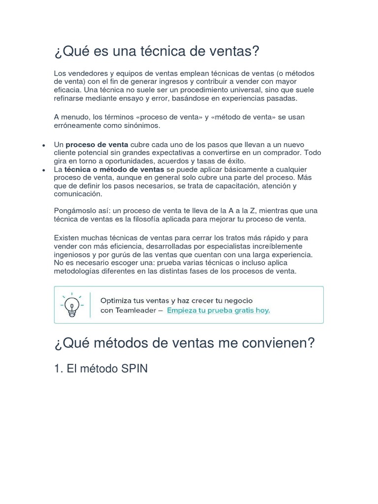 5 Técnicas de Ventas | PDF | Cliente | Oferta (economía)