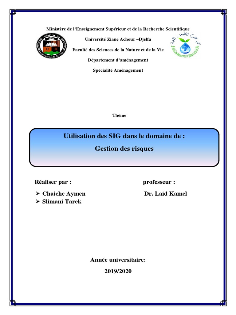 SIG et Gestion des Risques Naturels | PDF | Géographie | Système d ...