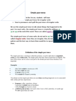 MATERIAL DE ESTUDIO SIMPLE PAST Definition of The Simple Past Tense