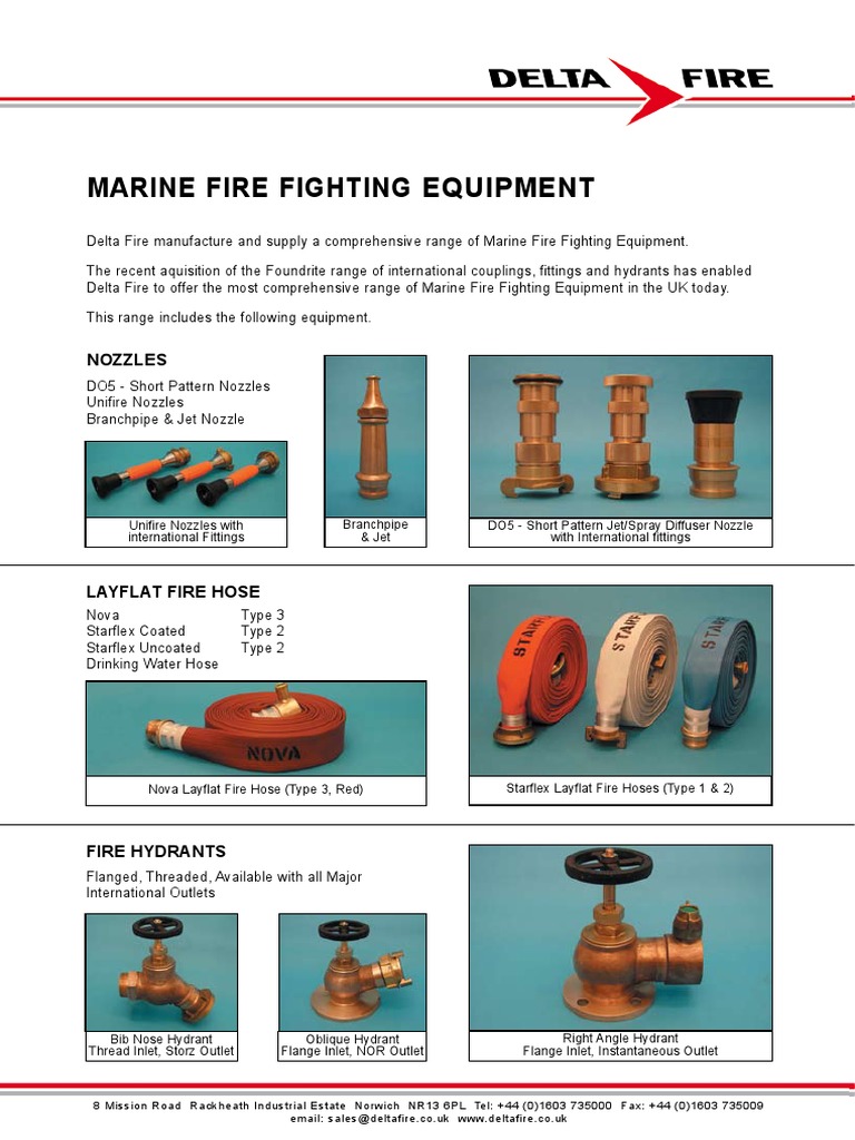 Marine Fire Fighting Equipment: Nozzles | PDF | Valve | Building Materials