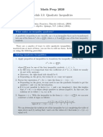 Math Prep 2020 Module 3.3: Quadratic Inequalities: What Makes An Inequality Quadratic?