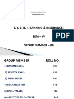 T. Y. B. B. I. (Banking & Insurance) Sem - Vi Group Number - 06