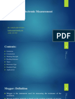 Electrical & Electronic Measurement Part - X Megger: Er. Faruk Bin Poyen