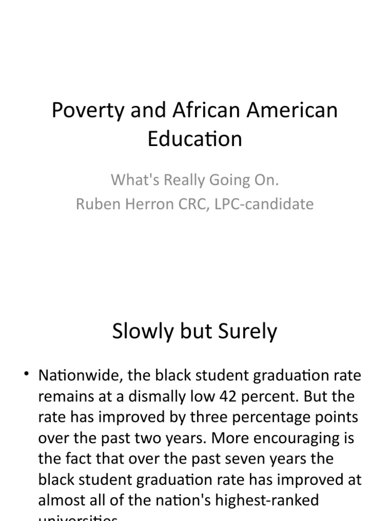 Poverty and African American Education | PDF | Student Loan | Poverty